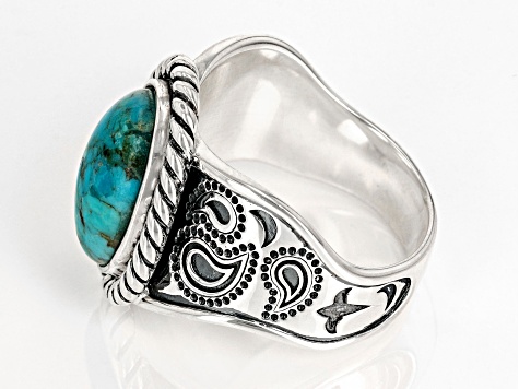 Blue Turquoise Sterling Silver Ring