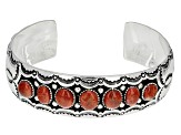 Red sponge coral silver bracelet