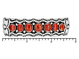 Red sponge coral silver bracelet