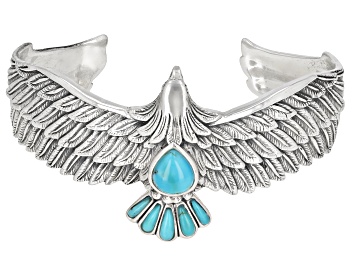 Picture of Blue Turquoise Sterling Silver Eagle Bracelet