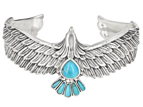 Blue Turquoise Sterling Silver Eagle Bracelet