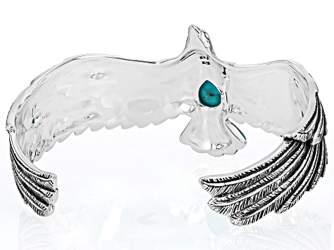 Blue Turquoise Sterling Silver Eagle Bracelet - SWE930 | JTV