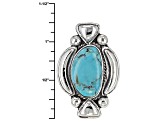 Blue Turquoise Silver Solitaire Ring