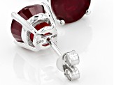 Red Mahaleo® Ruby Rhodium Over Sterling Silver Solitaire Earrings 4.27ctw