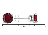 Red Mahaleo® Ruby Rhodium Over Sterling Silver Solitaire Earrings 4.27ctw