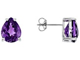 Purple African amethyst rhodium over sterling silver earrings 6.05ctw
