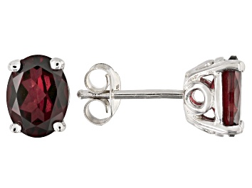 Picture of Raspberry rhodolite rhodium over silver earrings 2.38ctw