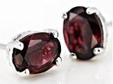 Raspberry rhodolite rhodium over silver earrings 2.38ctw