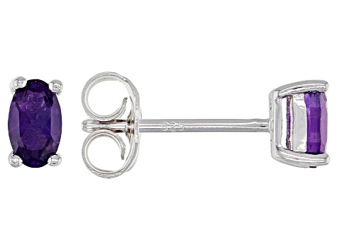 Purple Amethyst Rhodium Over Silver Earrings .37ctw