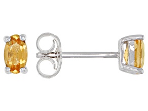 Yellow Citrine Rhodium Over Sterling Silver Earrings .40ctw
