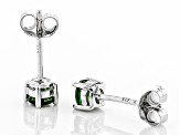 Green Chrome Diopside Rhodium Over Sterling Silver Stud Earrings .58ctw