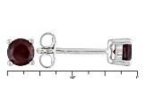 Red Garnet Rhodium Over Sterling Silver Stud Earrings .66ctw