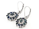 Green Sapphire Rhodium Over Sterling Silver Earrings 3.44ctw