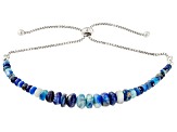 Blue Afghanite Sterling Silver Bolo Bracelet