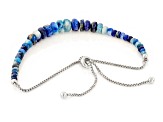 Blue Afghanite Sterling Silver Bolo Bracelet