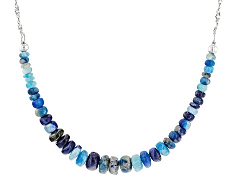 Blue Afghanite Sterling Silver Necklace