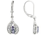 Ocean Tanzanite Rhodium Over Sterling Silver Earrings 1.16ctw