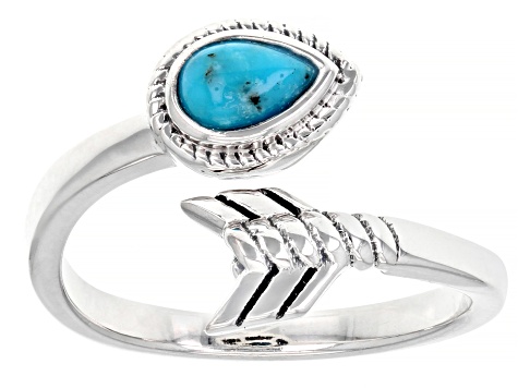 Kingman Turquoise Sterling Silver Peace Bypass Ring - SWS017 | JTV.com