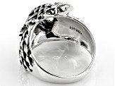 Mens Rhodium Over Sterling Silver Eagle Ring