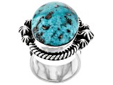 Turquoise Hand-Crafted Silver Solitaire Ring