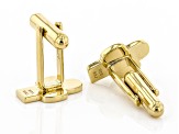 Mens Green Enamel 18k Yellow Gold Over Sterling Silver Cactus Cufflinks