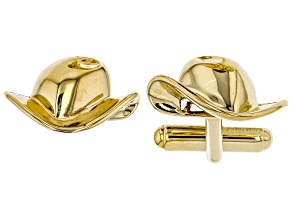Mens 18k Yellow Gold Over Sterling Silver Cowboy Hat Cufflinks
