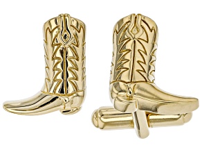 Mens 18k Yellow Gold Over Sterling Silver Cowboy Boot Cufflinks