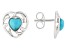 Childrens Turquoise Rhodium Over Silver Stud Earrings