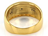 Mens Turquoise With Diamond Accent 18k Yellow Gold Over Silver Inlay Ring