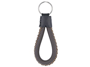 Brown Faux Leather Keychain