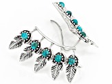 Turquoise Rhodium Over Silver Climber Earrings