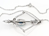 Turquoise Silver Tone Bow and Arrow Necklace
