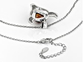 Spiny Oyster Shell Bull Head Rhodium Over Silver Pendant with Chain