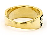 Mens 18k Yellow Gold Over Silver Braided Ring
