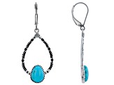 Blue Turquoise Rhodium Over Silver Earrings