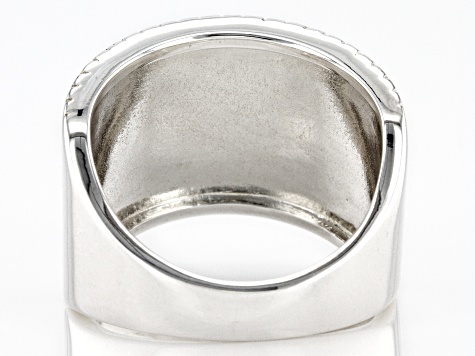 Multi-Color Enamel Rhodium Over Silver Band Ring