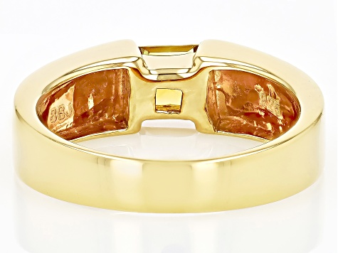 Citrine With Spiny Oyster Shell 18k Yellow Gold Over Silver Ring .49ct