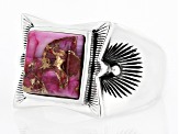 Purple Spiny Oyster Shell Rhodium Over Silver Men's Ring