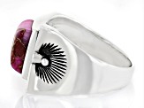 Purple Spiny Oyster Shell Rhodium Over Silver Men's Ring