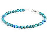 Blue Turquoise & Denim Lapis Lazuli Silver Bead Bracelet