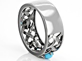 Sleeping Beauty Turquoise Black Rhodium Over Silver Band Ring