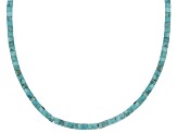 3mm Blue Turquoise Silver Heshi Bead Necklace