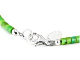 Green Turquoise Silver Heshi Bead Bracelet 3mm