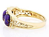 Purple Turquoise 18k Yellow Gold Over Silver Ring