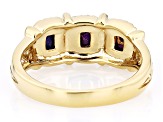 Purple Turquoise 18k Yellow Gold Over Silver Ring