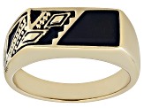 Black Onyx 18k Yellow Gold Over Silver Ring
