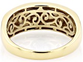 Blue Turquoise 18k Yellow Gold Over Silver Mens Inlay Ring