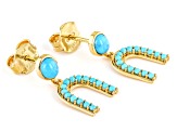 Kingman & Sleeping Beauty Turquoise 18k Yellow Gold Over Silver Earrings
