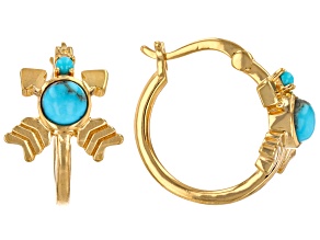Kingman & Sleeping Beauty Turquoise 18k Yellow Gold Over Silver Earrings