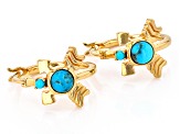 Kingman & Sleeping Beauty Turquoise 18k Yellow Gold Over Silver Earrings